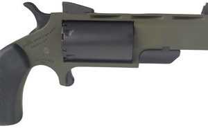 North American Arms NAA-TGH-CB Green Huntsman Mini Revolver .22WMR 5 Rounds 2" SAO OD Green/Black/Rubber Grips W/ .22LR Conversion Cylinder