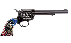 Heritage Manufacturing Rough Rider Independence Day .22 LR 6.5" W/Engraved US Flag Cylinder & Custom American Flag Grips