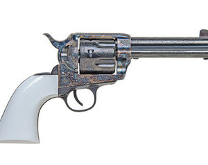 Traditions Firearms SAT73-110BTM 1873 Single Action Revolver Bill Tilghman Model .45 Long Colt 6 Rounds 4.75" Nickel/Color Case Hardened/White Polymer Grips