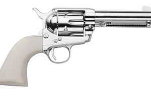 Traditions Firearms SAT73-131 1873 Single Action Revolver .45 Long Colt 6 Rounds 4.75" Nickel/White Polymer Grips